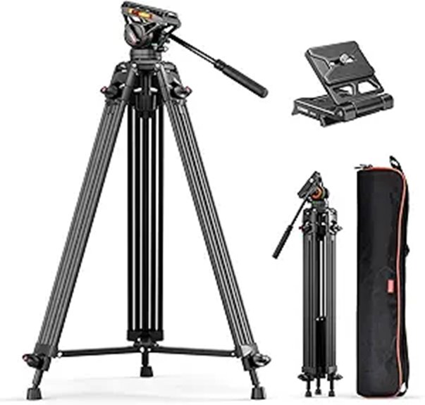 COMAN 74 Heavy Duty Video Tripod with Fluid Head