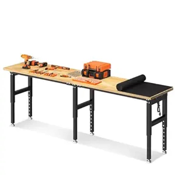 96 Heavy-Duty Adjustable Workbench with Power Outlet