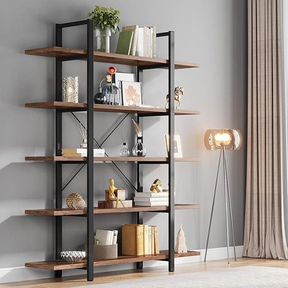 Tribesigns 5-Tier Industrial Bookshelf