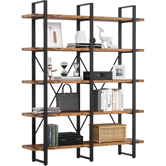 IRONCK 5-Tier Industrial Bookshelf for Home Office