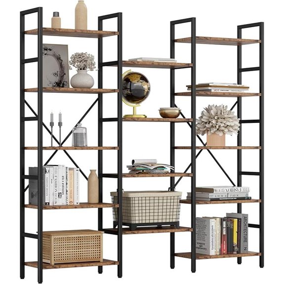 IRONCK 5-Tier Industrial Bookshelf for Living Room