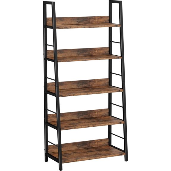 IRONCK 5-Tier Industrial Ladder Bookshelf