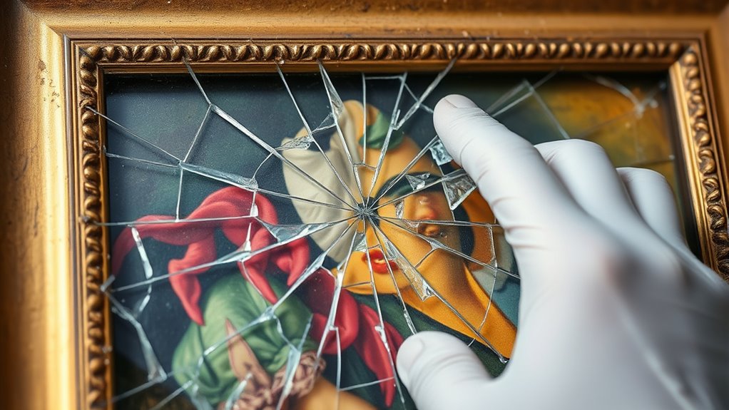 inspect artwork for damages