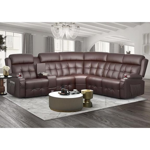 Reclining L-Shaped Faux Leather Sectional Sofa