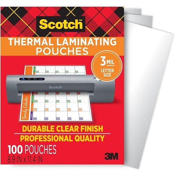 Scotch Thermal Laminating Pouches 8.9x11.4 Inches 100-Pack