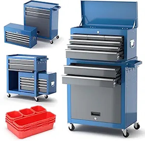 Large 8-Drawer Rolling Tool Chest with Accessories