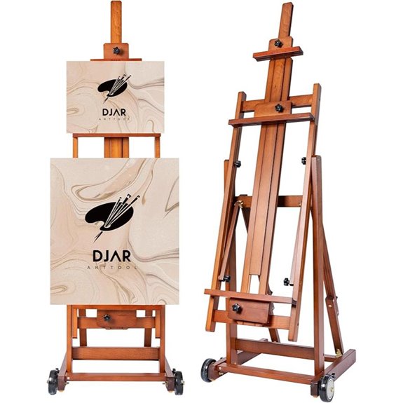 DJAR Large Beech Wood Artist Easel with Tilting Frame