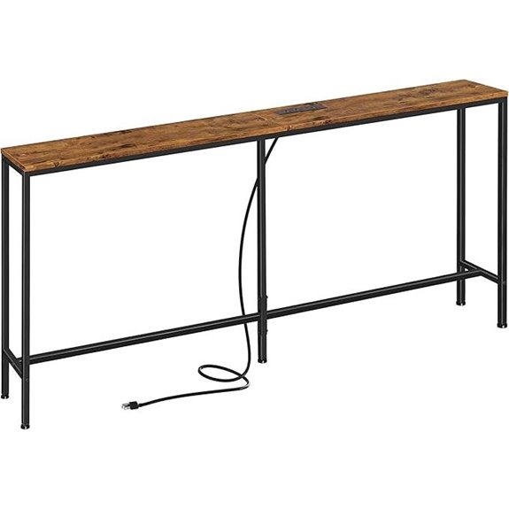 SUPERJARE 70-Inch Console Table with Charging Station