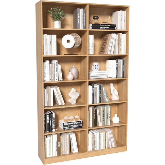 78-Inch 6-Tier Double Wide Bookshelf