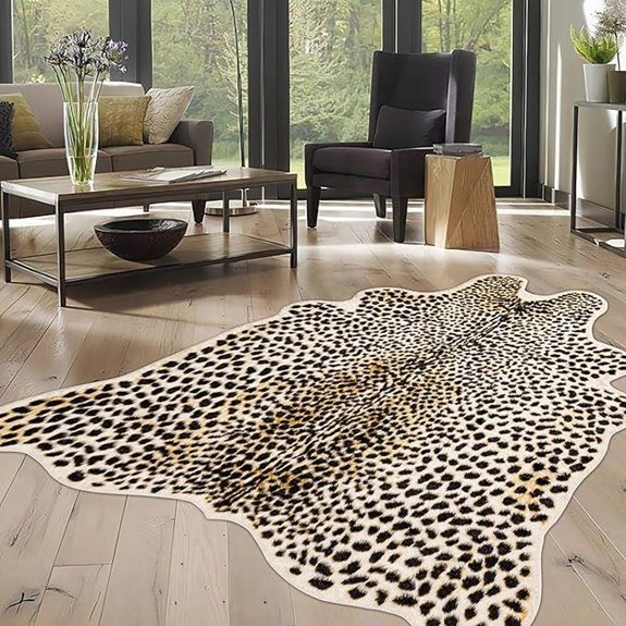 Oversized Leopard Print Rug 6.2x8.2 Feet