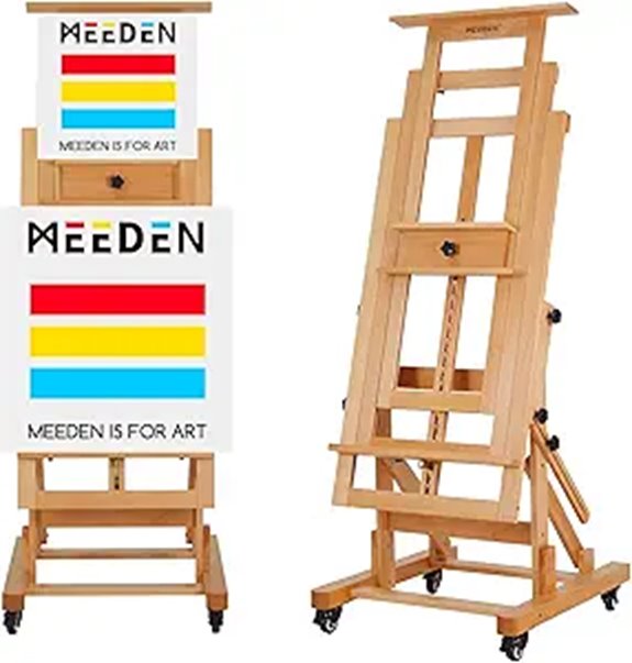 MEEDEN Movable Large H-Frame Artist Easel