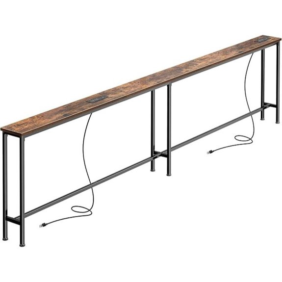 SUPERJARE 102-Inch Sofa Table with Power Outlets