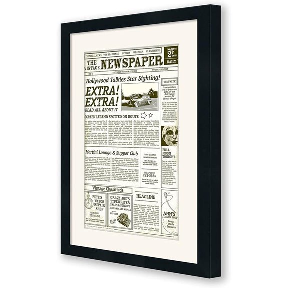 12x22 Newspaper Frame with UV-Resistant Acrylic