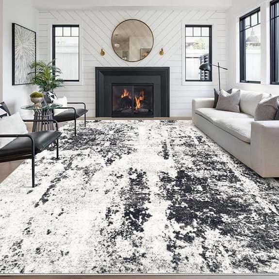 Living Room Rug 9x12 Machine Washable Non-Slip