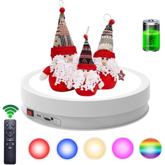 LED Rotating Display Stand with Lights and Remote