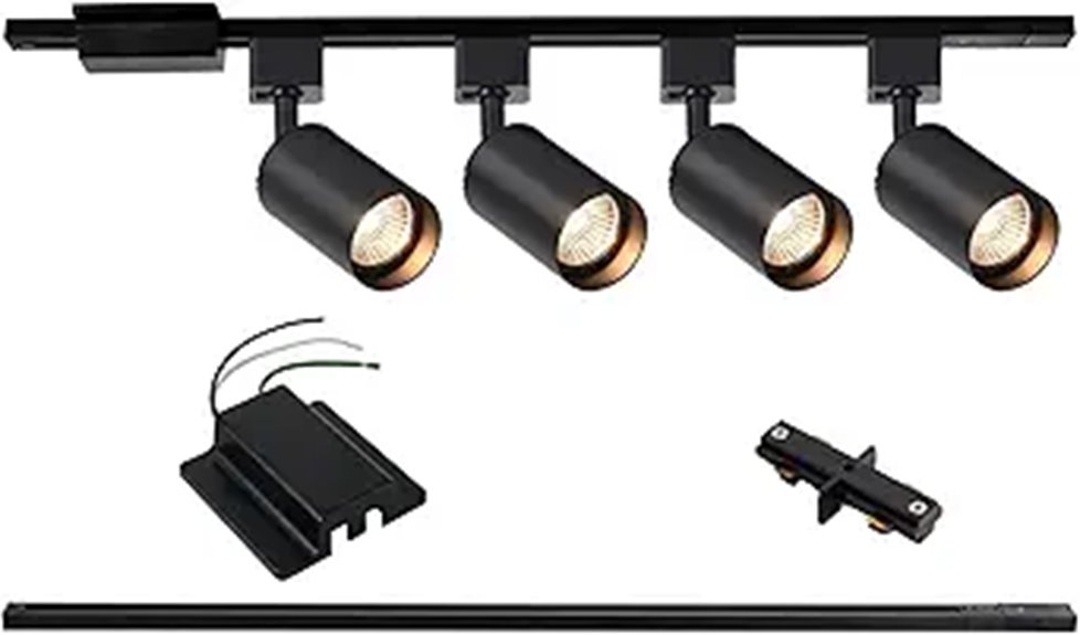 4-Light LED Track Lighting Kit with H Rails