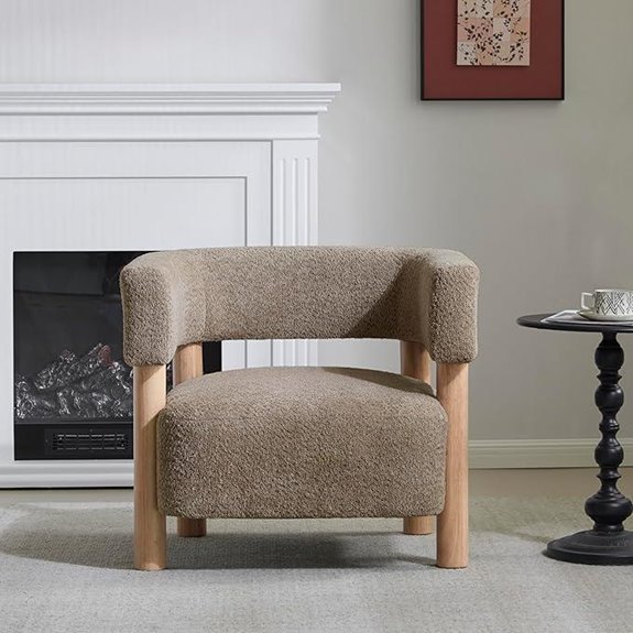 Christopher Knight Light Camel Boucle Accent Chair