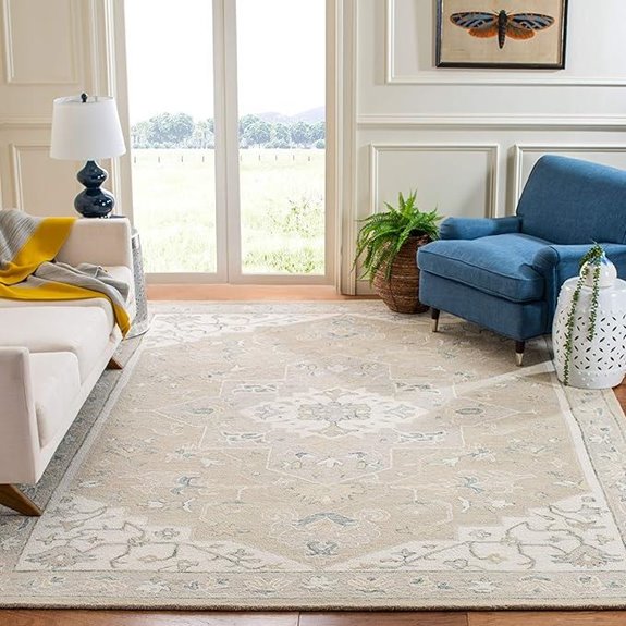 Safavieh Micro-Loop Area Rug 9x12 Light Grey & Ivory
