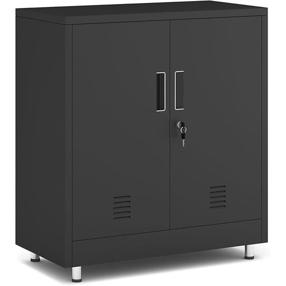 Metal Lockable Storage Cabinet with Adjustable Shelves