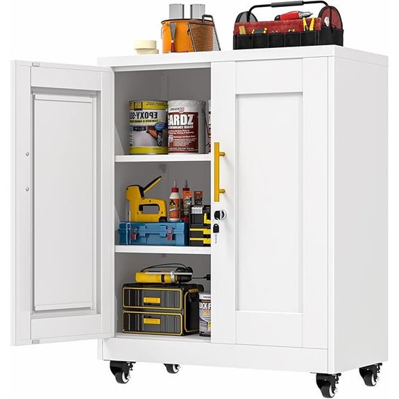 Metal Lockable Steel Storage Cabinet with Wheels