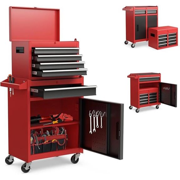 Goplus Rolling Tool Chest with Lockable Wheels