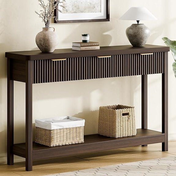 Lulive 51 Fluted Console Table with 3 Drawers