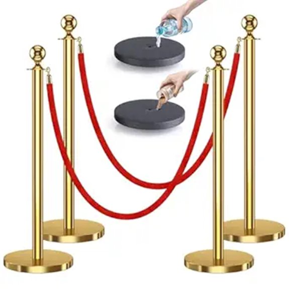 Kaiyomi 4-Piece Velvet Rope Stanchion Set