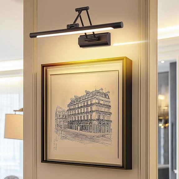 17 Matte Black LED Picture Light with 270° Rotation