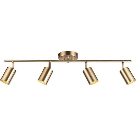 Globe Electric Pratt 4-Light Track Lighting Matte Brass Gold