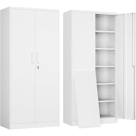 Yizosh Metal Garage Storage Cabinet with Shelves