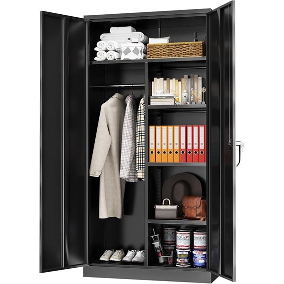 Greenvelly Metal Storage Wardrobe Cabinet with Doors