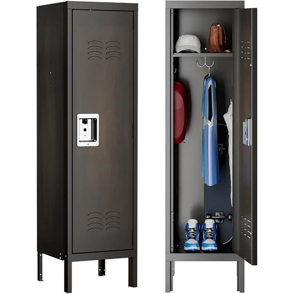 MIIIKO Metal Locker Cabinet with Door and Hooks