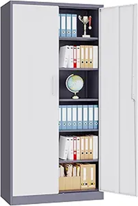 Metal Locking Storage Cabinet with Shelves