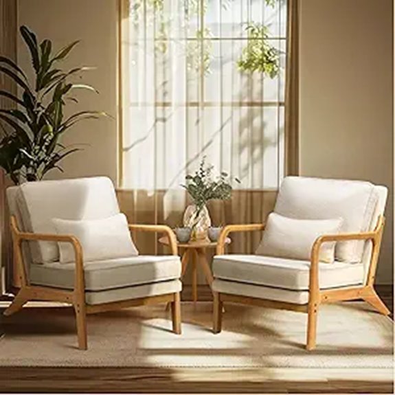 COLAMY Mid-Century Accent Chair Set with Pillows