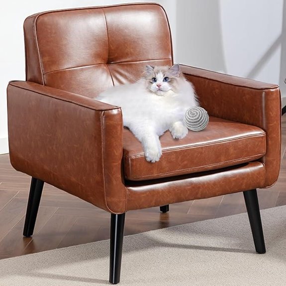 mid century leather chair