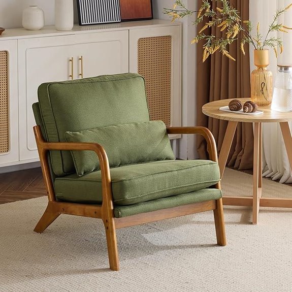 Karl Mid-Century Modern Linen Accent Chair