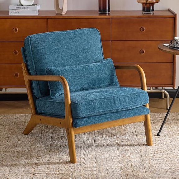 Karl Mid-Century Modern Accent Chair with Lumbar Pillow