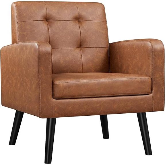 Yaheetech Mid-Century Upholstered Accent Chair