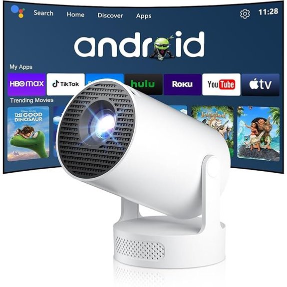 Salange Mini 4K WiFi Bluetooth Projector with Auto Keystone