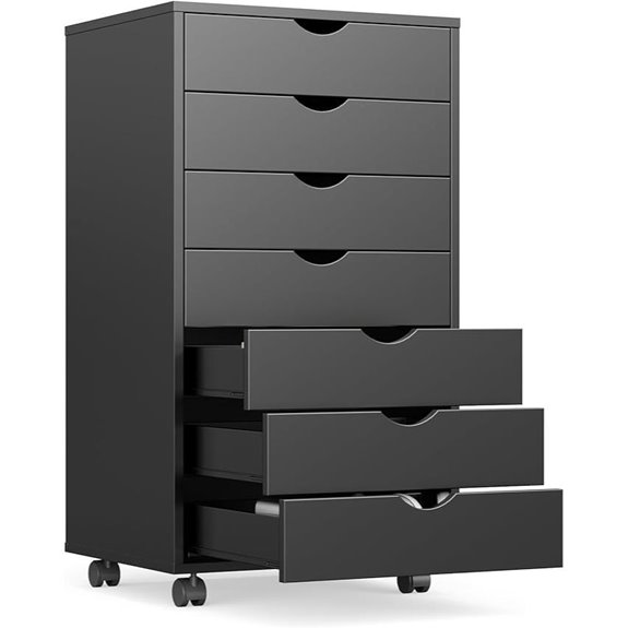 OLIXIS 7-Drawer Mobile File Cabinet with Wheels