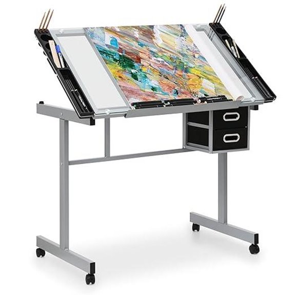 MoNiBloom Adjustable Drafting Table on Wheels