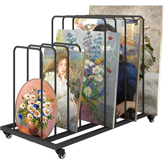 Lukar Art Canvas Storage Rack with Wheels