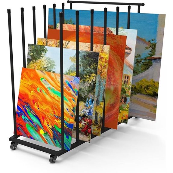 Art Storage Rack with Wheels for Canvas and Artworks