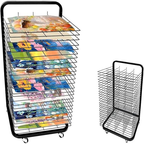 Removable Shelves Art Drying Rack with Wheels