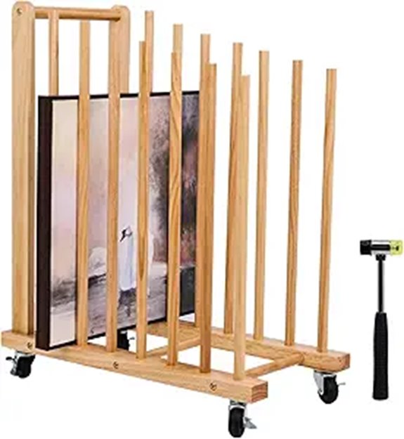 Art Storage Rack with Wheels for Canvas and Artwork
