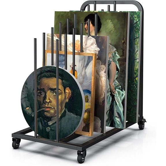 Mobile Art Canvas Storage Rack on Wheels
