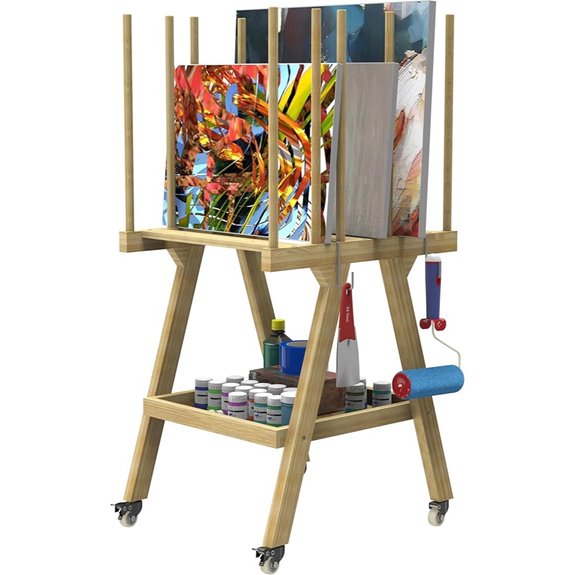 Art Storage & Display Rack with Wheels