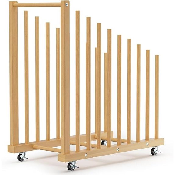 Art Canvas Storage Rack with Wheels and Handle