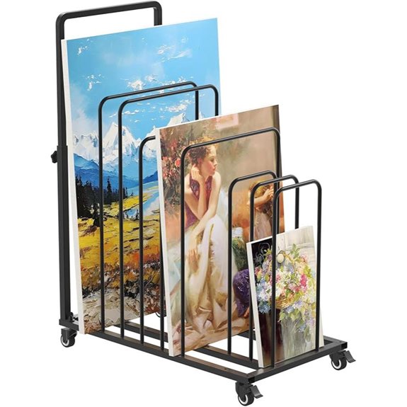 Lukar Art Canvas Storage Rack with Wheels