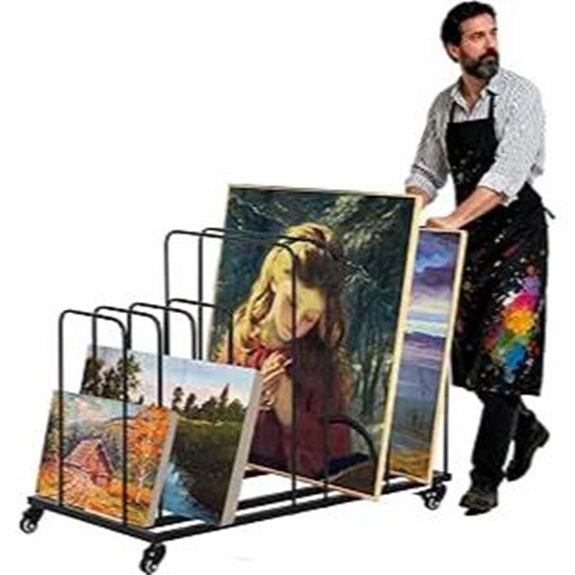 Tonchean Art Canvas Storage Rack with Wheels